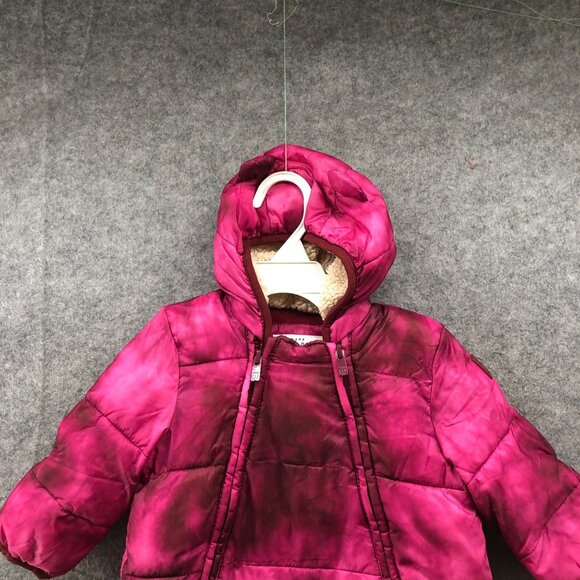 Gap Baby Girls 0-6M Primaloft Puffer Bunting Snowsuit Pink Tie Dye Waterproof - Picture 3 of 7
